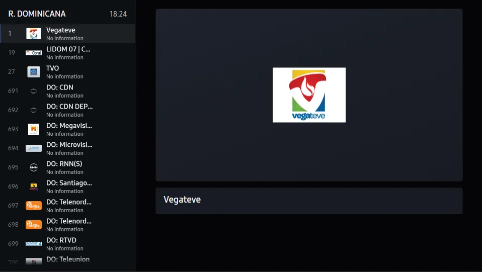 KPlayer — Channel list with preview