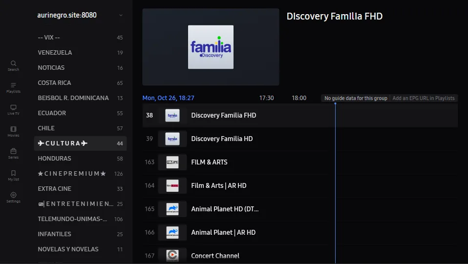 KPlayer — TV guide