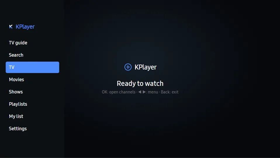 KPlayer — Menu over the player